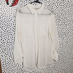 Sheer white button up